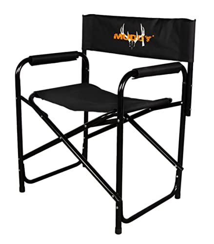 Muddy Directors Foldable Ground Chair with Built-in Arm Rests for Blind Hunting or Tailgating, Wide Design for a Comfortab...