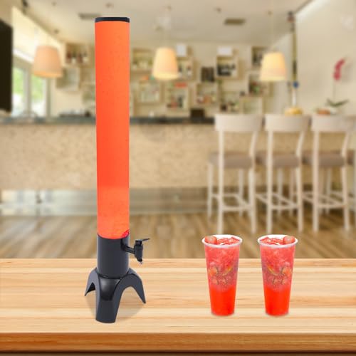 3L Beer Tower Dispenser with Removable Ice Tube, Clear PC Mimosa and Margarita Tabletop Drink Tower Dispenser for Home Bar...