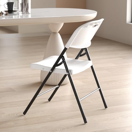Nazhura 350 Weight Limit Heavy Duty Plastic Folding Chair with Reinfoced Steel Frame for Indoor and Outdoor, Wedding, Part...