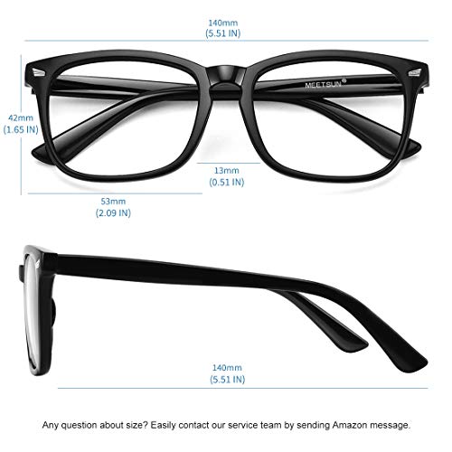 MEETSUN Blue Light Blocking Glasses, Anti Eye Strain Headache (Sleep Better),Computer Reading Glasses UV400 Transparent Le...