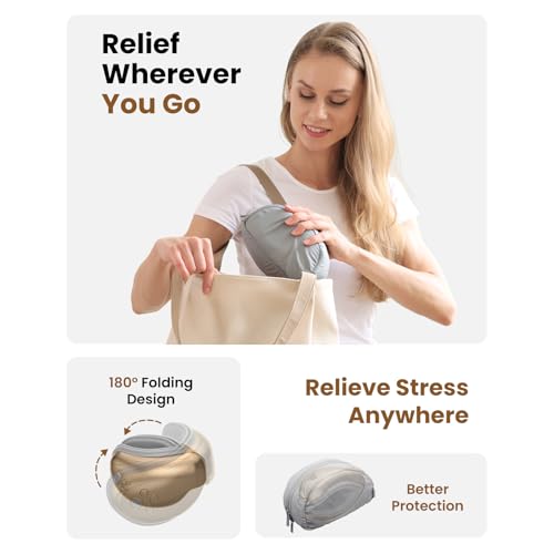 BOB AND BRAD Eye Massager with Heat and Cooling, EyeOasis 3 Eye Mask for Migraine Relief, Heated Face Massager for Dry Eye Strain Eye Relief, Temple Massagers for Stress Relief