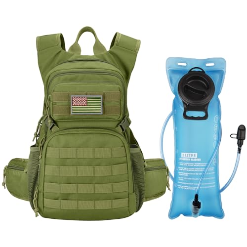 CVLIFE Tactical Hydration Backpack with 3L TPU Water Bladder, 22L Hiking Backpack for Men Women, Heavy Duty Molle Water Ba...