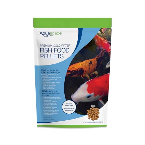 Aquascape Premium Cold Water Fish Food Pellets for Large Koi and Pond Fish, Large Pellet, 4.4 Pounds | 98872