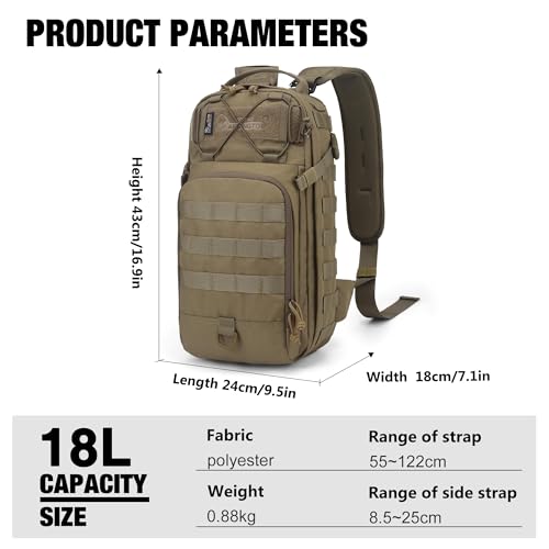 Mardingtop Small Tactical Backpack,Molle Military Rucksack Daypack for Backpacking Camping Hiking Traveling,18L Backpack