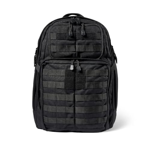 5.11 Tactical Rush 24 2.0 Backpack Bundle with Adjustable Uniform Hat, Black – Rugged 37L Tactical Pack and Cap Combo for ...