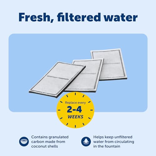 PetSafe Drinkwell Replacement Carbon Filters - Activated Carbon Cat Water Fountain Filter for Clean & Fresh Water & Better...