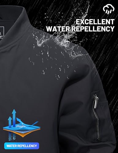 TACVASEN Men's Bomber Jackets Thermal Quilted Jacket Water Resistant Warm Winter Coats