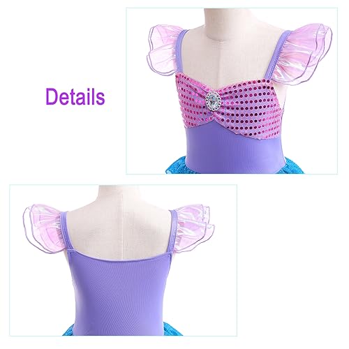 Little Girls Princess Mermaid Costume for Girls Dress Up with Accessory for Christmas Birthday Party Supplies