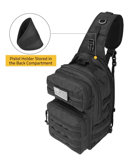 CVLIFE Tactical Sling Bag Backpack for Men Military Shoulder Sling Bag Molle Army Assault Detachable Tactical Bag with Bot...