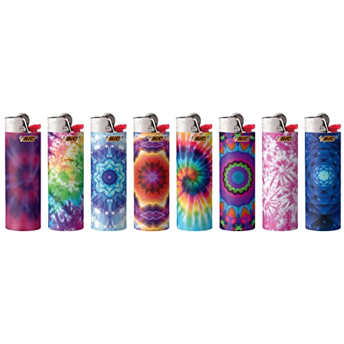 BIC Maxi Pocket Lighter, Special Edition Psychedelic Collection, Assorted Unique Lighter Designs, 50 Count Tray of Lighters