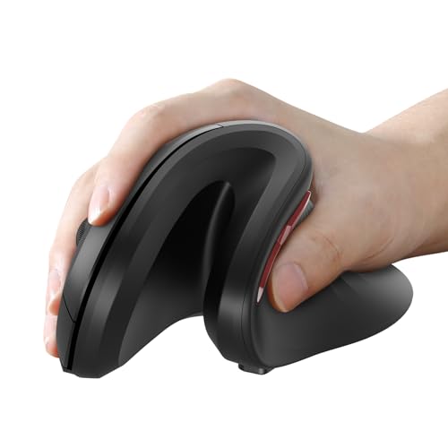 seenda Ergonomic Vertical Mouse with Jiggler - Bluetooth + 2.4G USB Multi Device, Wireless Ergo Mice, Jiggler Mouse Mover ...