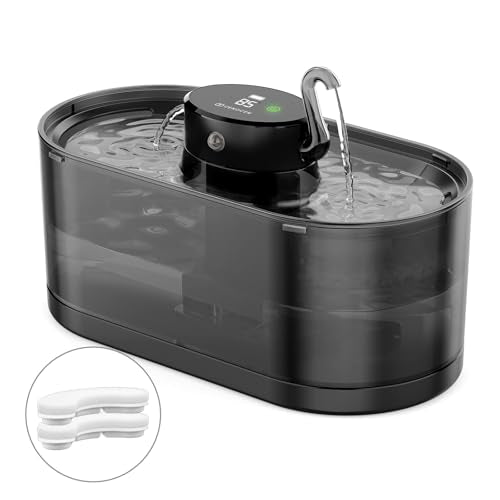 Cat Water Fountain Cordless, 108oz/3.2L Cengcen Wireless Cat Fountains for Drinking, Pet Water Fountains for Cats Indoor, ...