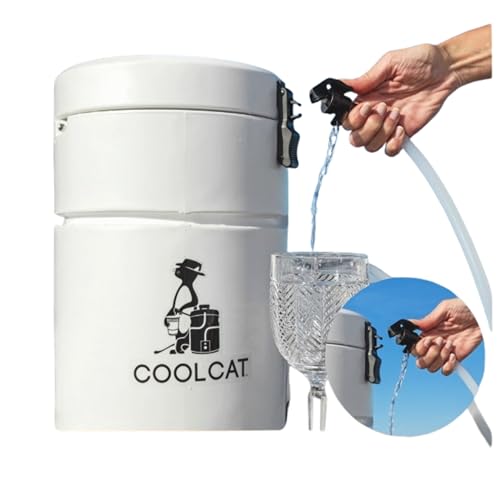 CoolCat 2-Gallon Electric Cooler Beverage Dispenser | Battery-Powered & Rechargeable Insulated Drink Dispenser with 24-Hou...