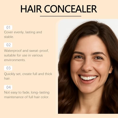 Hair Concealer Cream - Instant Bald Spot Coverage for Men & Women, Waterproof Scalp Concealer with Natural-Looking Finish, Root Touch-Up for Thinning Hair, Sweat-Proof, Long-Lasting, 50ml (2)