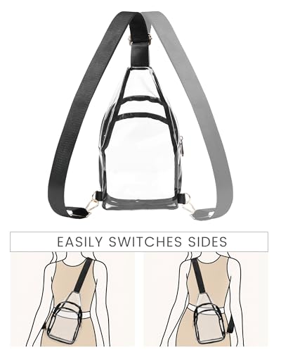 HULISEN Clear Sling Bag for Stadium Events, Clear Purse for Women, Stadium Approved Crossbody Handbag for Concerts Sports Fan