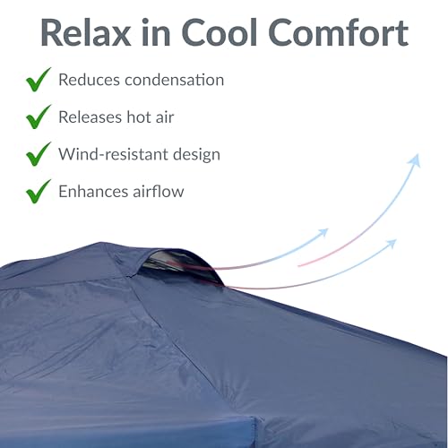 Sunnydaze Pop-Up Canopy Replacement Top - 12x12 Canopy Replacement Cover Only - Tent Shade Cover with Vent - Blue