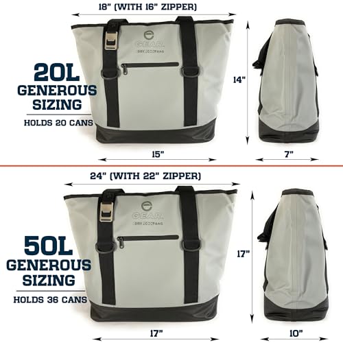 Enthusiast Gear Dry Bag Cooler Tote – Collapsible, Waterproof and Leak-Proof Soft Sided Cooler Bag - Pool, Beach - 20 or 3...