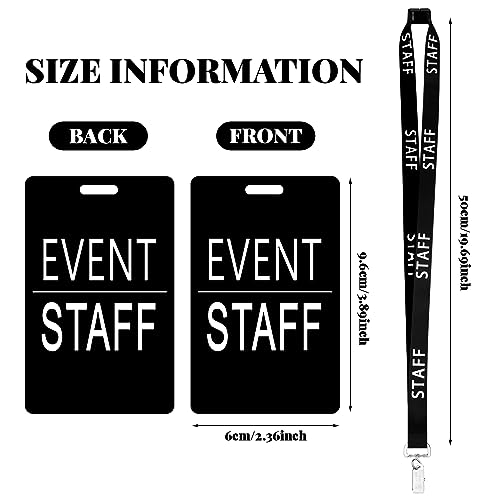 Qilery 50 Set Event Staff Lanyards with PVC Cards Lanyard Pass Staff Cards with Metal Swivel Hook for Concert Event Party ...