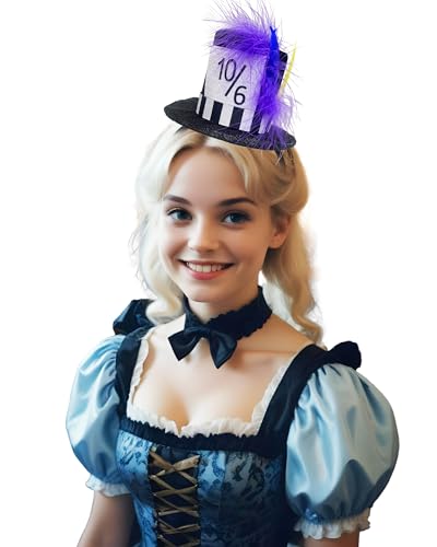 QLINLEAF Mini Top Hat Headband Accessory for Women Tea Party Halloween Cosplay Costume Party