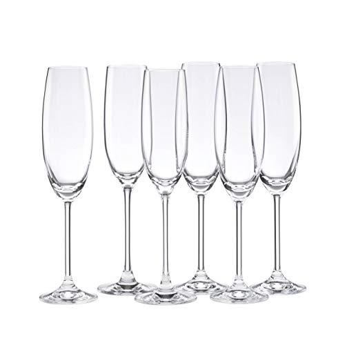 Lenox Champagne Flutes, Tuscany Classics 8 Oz Champagne Glasses Set of 6, 1.5 x 10-inch, Clear European Glass, Stemware, D...