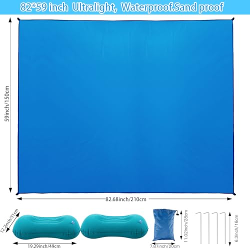 CQSYWQING Beach Blanket Waterproof Sandproof Beach Mat for 2-4 Adults Quick Drying Outdoor Picnic Mat Beach Accessories， C...