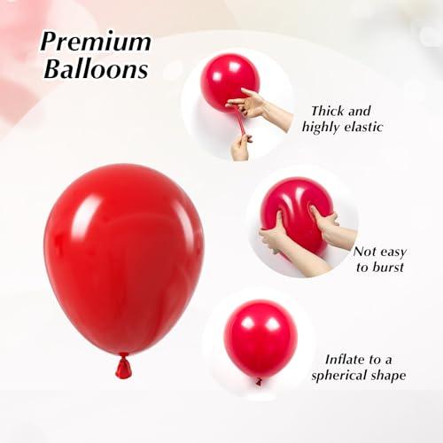 Red and Black Balloons, 60pcs 12inch Black Red Confetti Balloons for Graduation Wedding New Year Eve Birthday Party Decora...