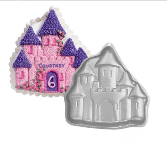 QFYFGYT 3D Aluminum Cake Mold - Castle Decoration Baking Pan DIY Birthday Cake Mold - Kitchen Supplies