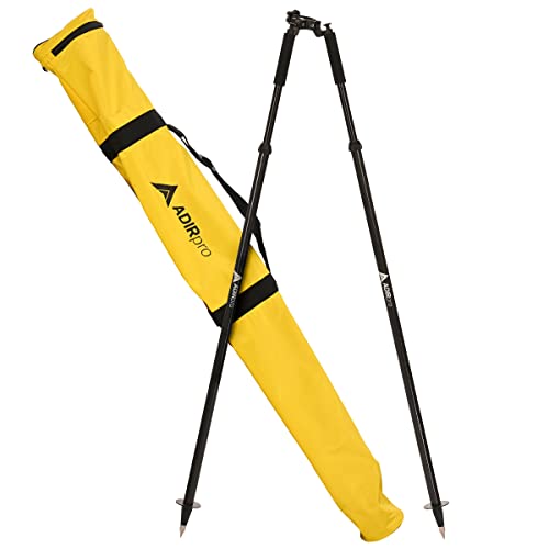 AdirPro 3-Position Snap-Lock Rover Rod (Green), & AdirPro Prism Pole Bipod – Carbon Fiber Bundle