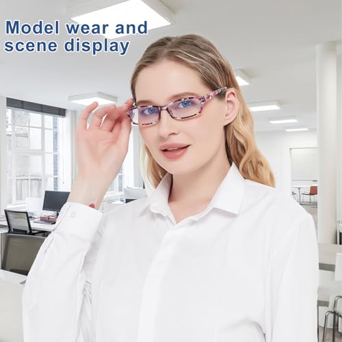 VIDEBLA 5 Pack Computer Reading Glasses Men and Women Anti Eyestrain Blue Light Blocking Glasses for Reading (5 Mix-2, 2.50)