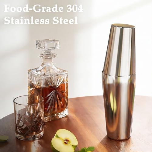 EffiQ-Rate Cocktail Shaker Set Bartender Kit, 24-Piece Boston Stainless Steel Bar Tool Set with Acrylic Stand Bars Set wit...