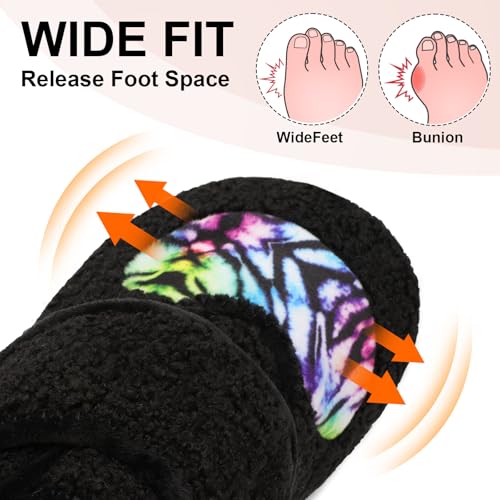 BARERUN Women Slippers Adjustable Wide Diabetic House Slippers for Women Soft-Lightweight House Shoes with Rubber Sole Ind...