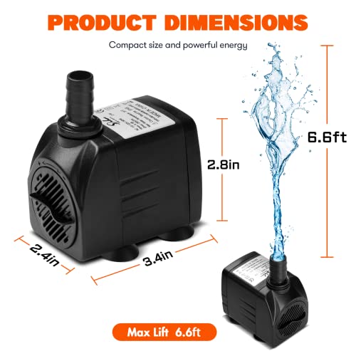 Simple Deluxe 290 GPH 21W Submersible Water Pump Power Head with Adjustable Intake for Fish Tank, Hydroponics, Fountains, ...