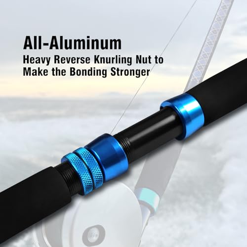 Fiblink 1-Piece Saltwater Offshore Trolling Rod Conventional Boat Rod Carbon Fishing Pole(6 Feet, 30-50 lb/50-80 lb/80-120...