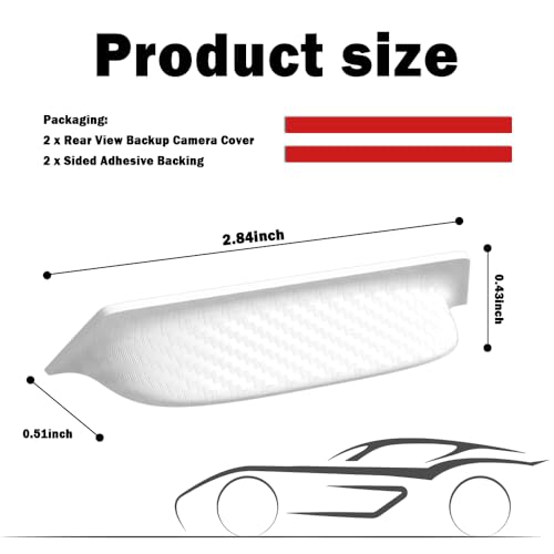 2PCS Backup Camera Rain Shield,Carbon Fiber Backup Camera for Car Anti-Rain Cover for Clear Rear View,Universal Reverse Ca...