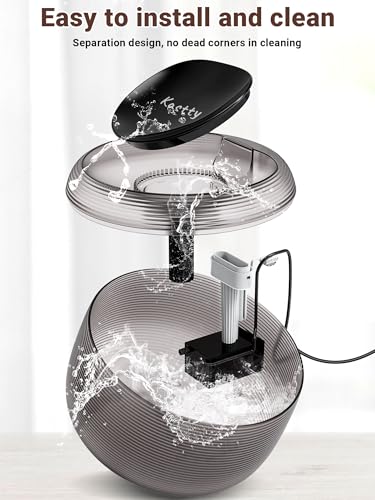 Kastty 3.5L Quiet Cat Water Fountain,118oz Large Capacity Pet Water Fountain for Cats Indoor with Water Level LED Light, E...