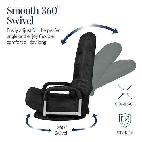 Best Choice Products Swivel Gaming Chair 360 Degree Multipurpose Floor Chair Rocker for TV, Reading, Playing Video Games ...