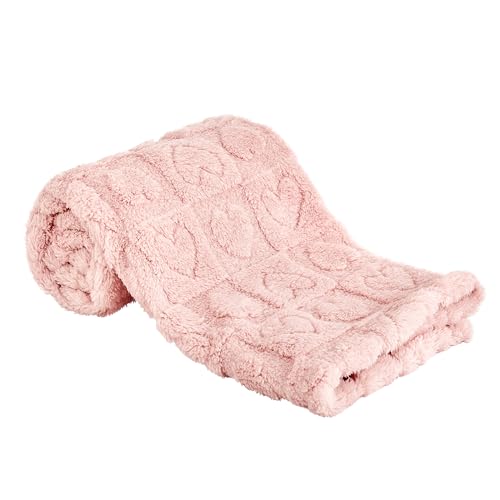 Yurhap Fleece Baby Blanket Heart Checkered Blanket, Ultra Soft Cozy Baby Blankets for Girls Boys, Fluffy Infant Toddler Ne...