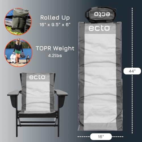 Ecto TOPR Cooling Cushion, Cools Down 45 Degrees up to 10 Hours, Battery Powered for Chair, Bleacher, Car Seat, Camping, G...
