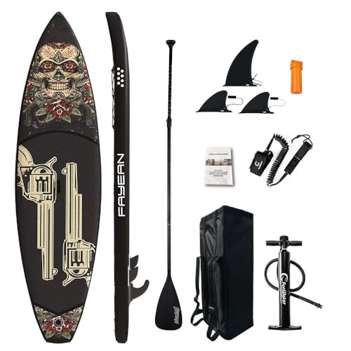 Inflatable Paddle Board 10'6''/11' Wide, Standup Paddle Board for Adults, with Premium SUP Accessories - 3 Fins, Adjustabl...