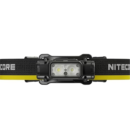 Nitecore NU53 1800 Lumen Headlamp, USB-C Rechargeable, Long Runtime, Industrial Work and Outdoor Headlamp with White & Red Auxiliary Lights