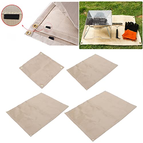 Topyond Outdoor Camping Fireproof Cloth, Portable Fibreglass Flame Retardant Cloth, Picnic BBQ Insulation Mat with Storage...