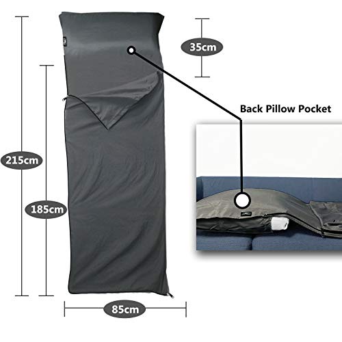 Frelaxy Sleeping Bag Liner, XL Travel Sheet & Camping Sheet for Backpacking, Hotel, Hostels & Traveling, Comfy & Easy Car...