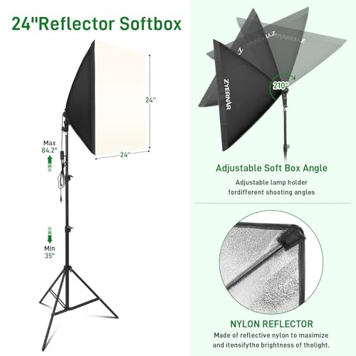 Photography Lighting kit with Backdrops, 8.5x10ft Backdrop Stands, Zyernar LED Bulbs Umbrella Softbox Continuous Lighting,...