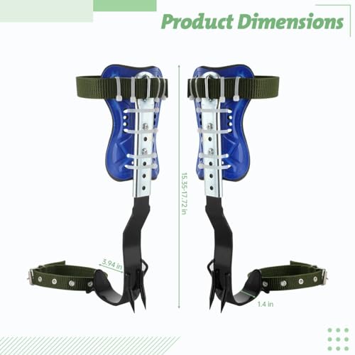 Homaisson Tree Climbing Spikes Set, Adjustable Tree Climbing Spikes, Portable Tree Climbing Gears with Safety Belt, Climbi...