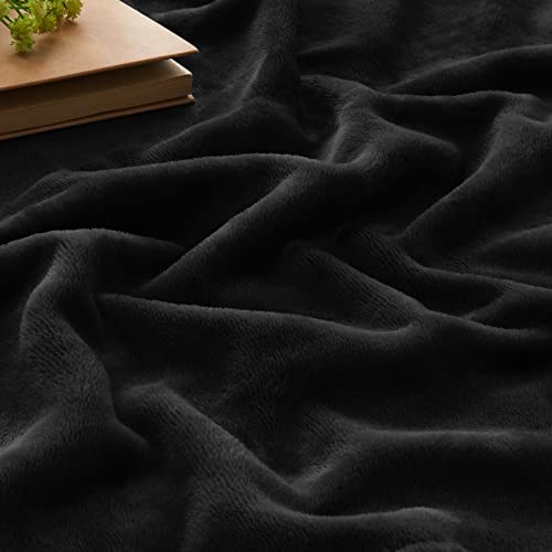 BEDELITE Fleece Blanket Black Throw Blankets for Couch & Bed, Luxury Plush Cozy Fuzzy Blanket 50x60 inches, Super Soft War...