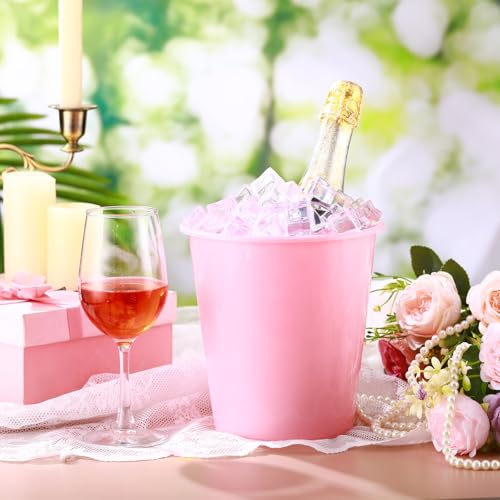 Layhit 24 Pcs Plastic Ice Buckets for Parties 3 Liters Wine Bucket Portable Ice Holder Disposable Wine Cooler for Party We...