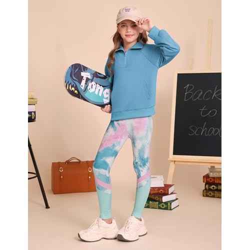 GRACE KARIN Girls Fall Outfit Teen 2 Piece Sweatshirt Sweatpant Back To School Tracksuit Fashion Cute Clothes Size 6-12