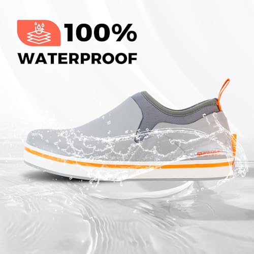 Showave Deck Shoes for Women Waterproof Garden Shoes Slip-on Rain Shoes Breathable Ruber Mud Shoes for Outdoor Fishing Wal...