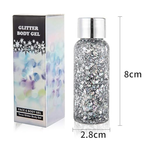 GL-Turelifes Mermaid Sequins Chunky Glitter Liquid Eyeshadow Glitter Body Gel Festival Glitter Cosmetic Face Hair Nails Ma...