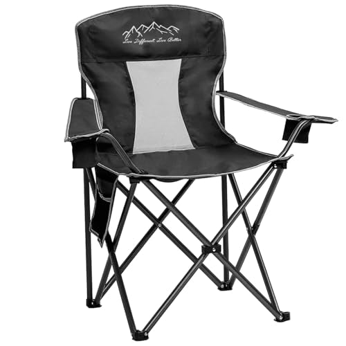 SAILARY Outdoor Folding Camping Chair with Cup Holder, Storage Bag, Large Anti-Sink Feet, 325lbs Capacity, Breathable Mesh...